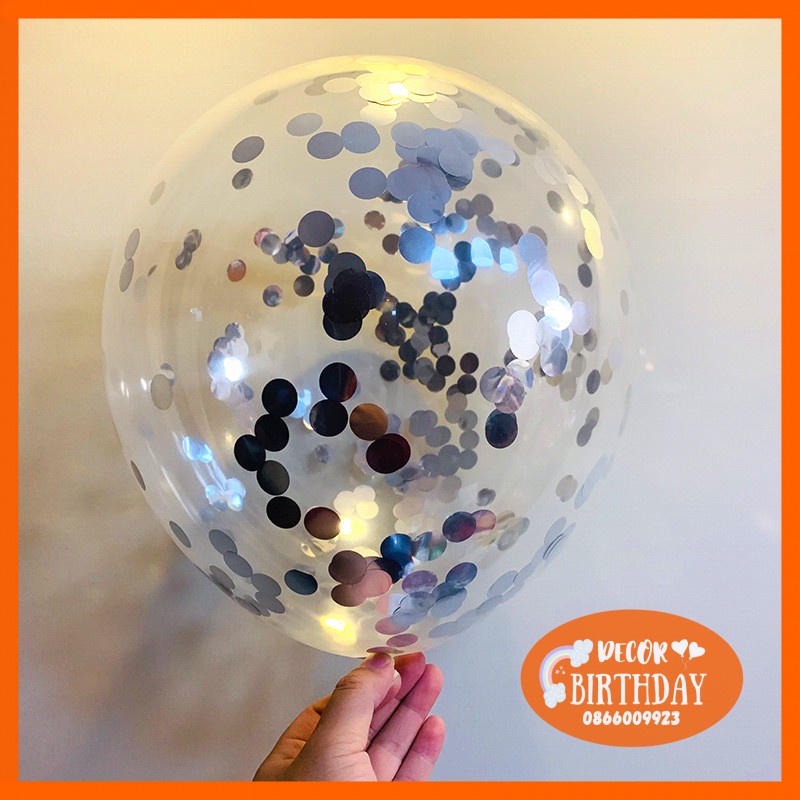 Bóng Trong Suốt Có Kim Tuyến HOT SALE Trang Trí Sinh Nhật, Phòng Cưới, Sự Kiện, Thôi Nôi, Đầy Tháng Nhiều Màu Siêu Đẹp