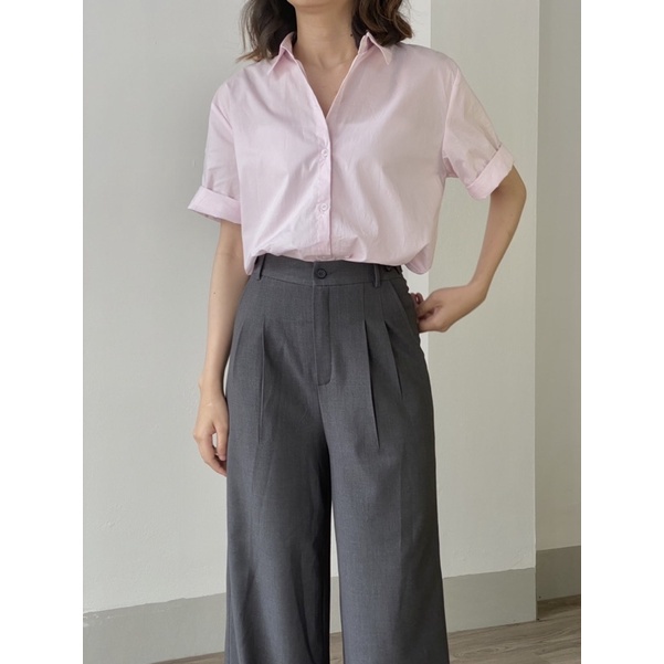 Áo sơ mi cộc tay nữ chất liệu cotton thoáng mát nhiều màu - Unleashedvn Premium Cotton Short Sleeves Shirt