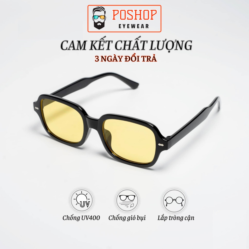 Mắt kính nam nữ POSHOP chống UV400 thiết kế mắt vuông dễ đeo màu sắc thời trang ST