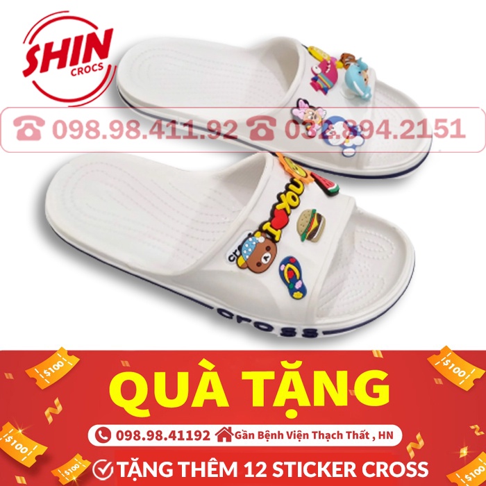 dép lê crossFREESHIPdép lê cross họa tiết mix các màu SHINCRHU921 tặng thêm 12 sticker cross