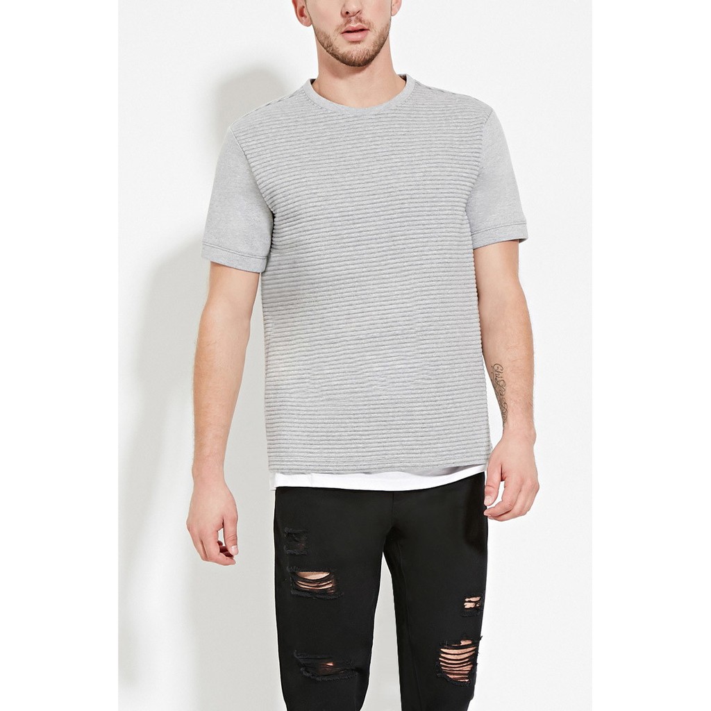 Áo thun nam Quilted Cotton-Blend Tee F21 xách tay