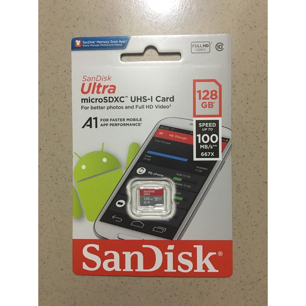 Thẻ nhớ MicroSDXC SanDisk Ultra A1 100MB/s 64GB-128GB-Không Adapter