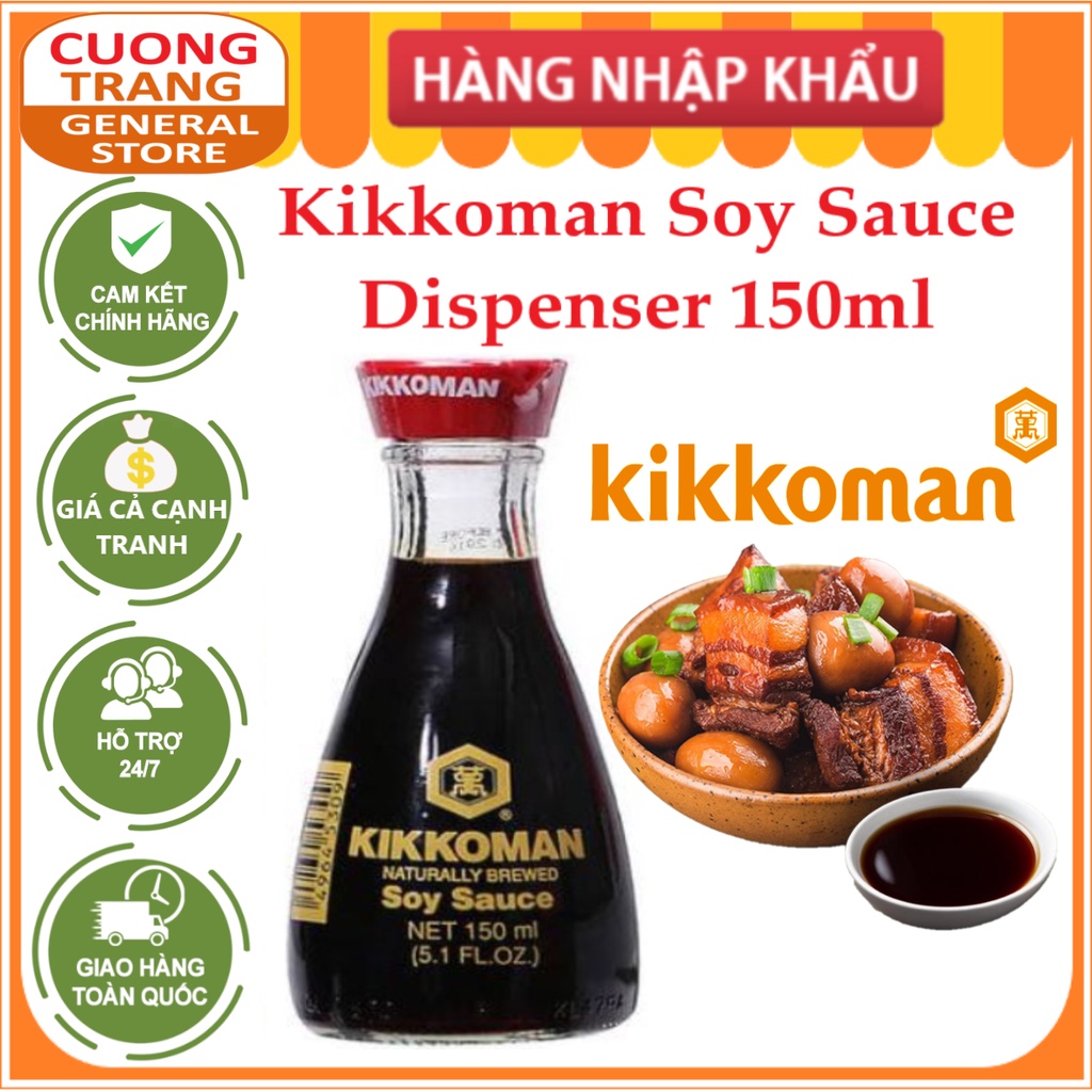 Nước tương Dispenser Kikkoman (chai thủy tinh) 150ml Kikkoman Soy Sauce Dispenser 150ml