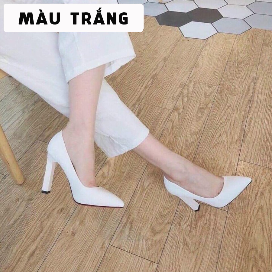 GIÀY CAO GÓT BÍT MŨI DA BÓNG TRƠN CAO 8 PHÂN - JICO SHOES -