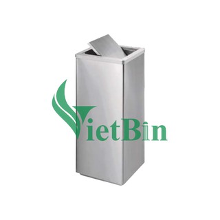 Thùng rác inox vuông nắp lật Vietbin cao cấp A34-F