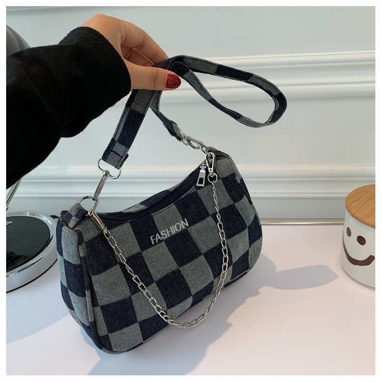 Túi xách JASMIN NOIR vải canvas phối dây xích thời trang cho nữ