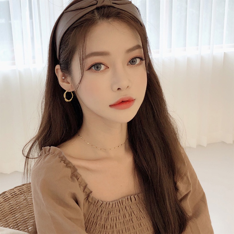 Bông tai xoắn hình tròn lớn dạng xoắn bạc s925 phong cách Hàn Quốc sang trọng Lémi accessories