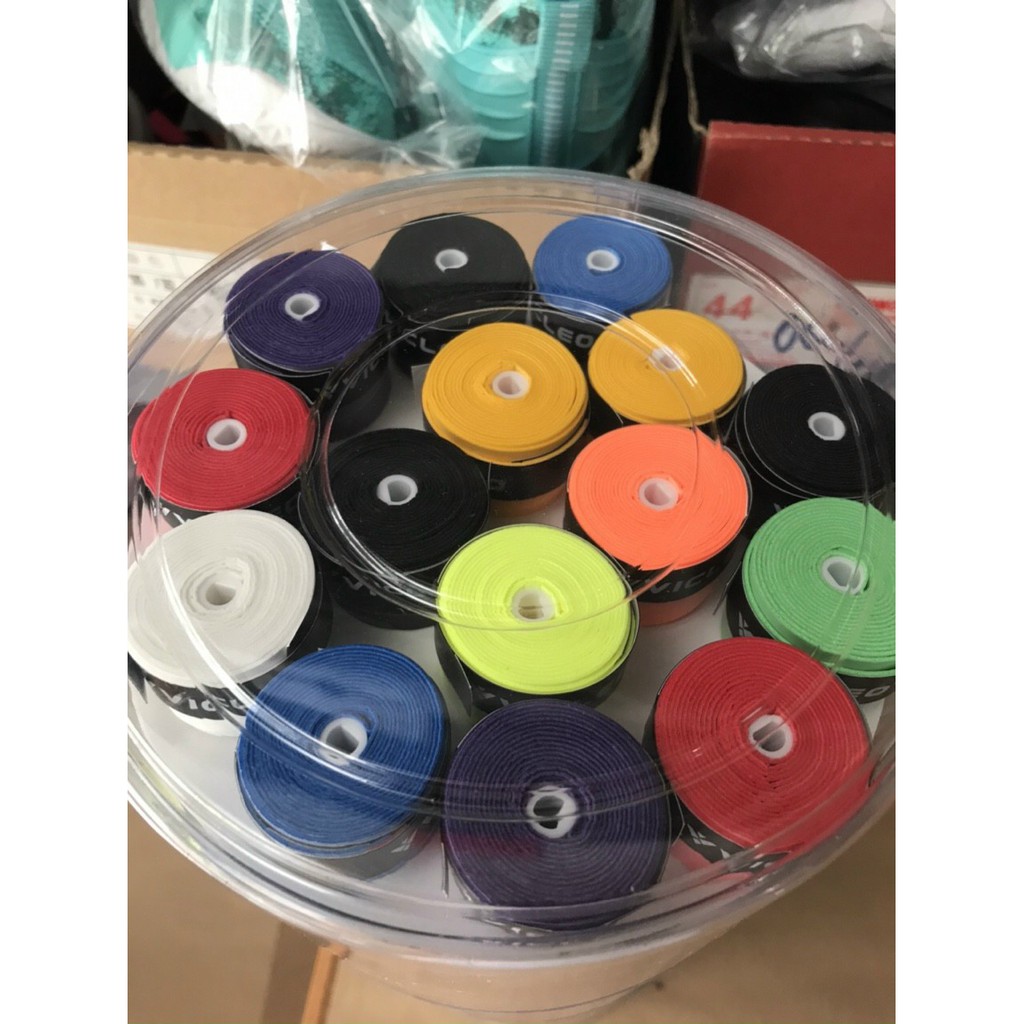 10 cuộn Quấn cán vợt cầu lông, cuốn cán vợt tennis Vicleo chống trơn nhiều màu