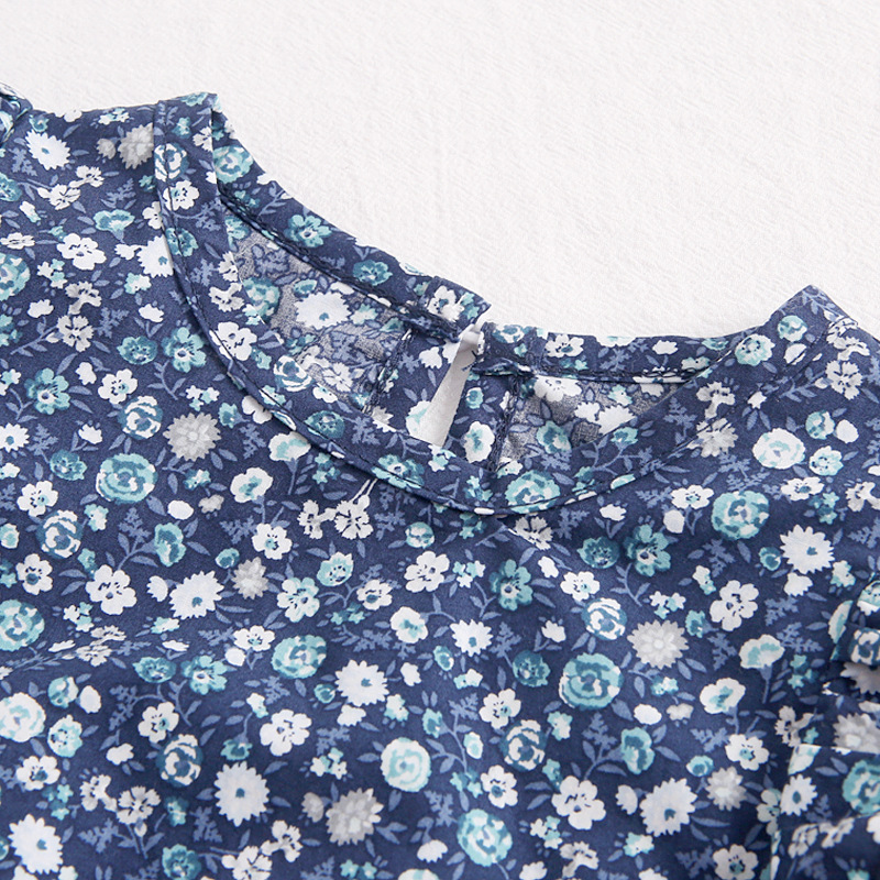 Set áo liền quần + băng đô trang trí tóc in họa tiết hoa dành cho bé gái