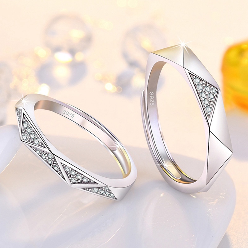 Nhẫn Cặp Đính Kim Cương Sáng Bóng