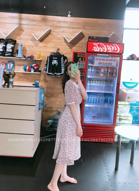 [Mã WASTMAY giảm 15% tối đa 30K đơn 150K] [VIDEO] Váy hoa nhí cổ vuông ren tay ngắn dáng mới- váy tiểu thư vintage | BigBuy360 - bigbuy360.vn