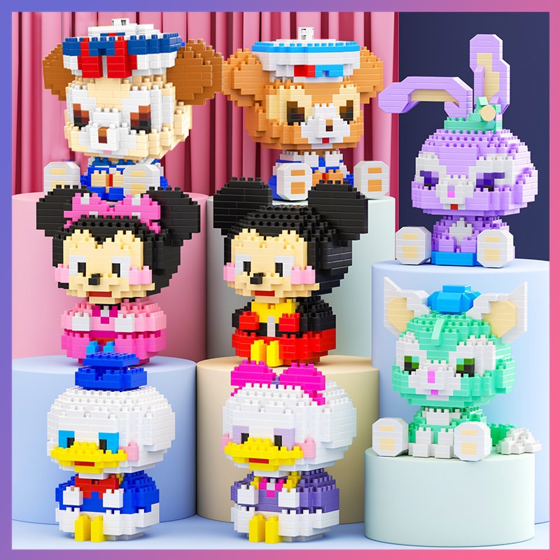 Khối xây dựng Disney-Bộ mô hình lắp ráp-Động vật hoạt hình dễ thương-Hiệu ứng 3D-Lina Belle-Đèn nghiền-Đồ chơi phát triển trí tuệ-Đồ chơi thông minh cho bé-Cô gái-Câu đố gạch-Gấu-Mô hình lắp ráp-Quà tặng thủ công
