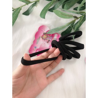 set 6 thun cột tóc trơn dễ xài, chất mịn và dai, độ co giãn tốt.