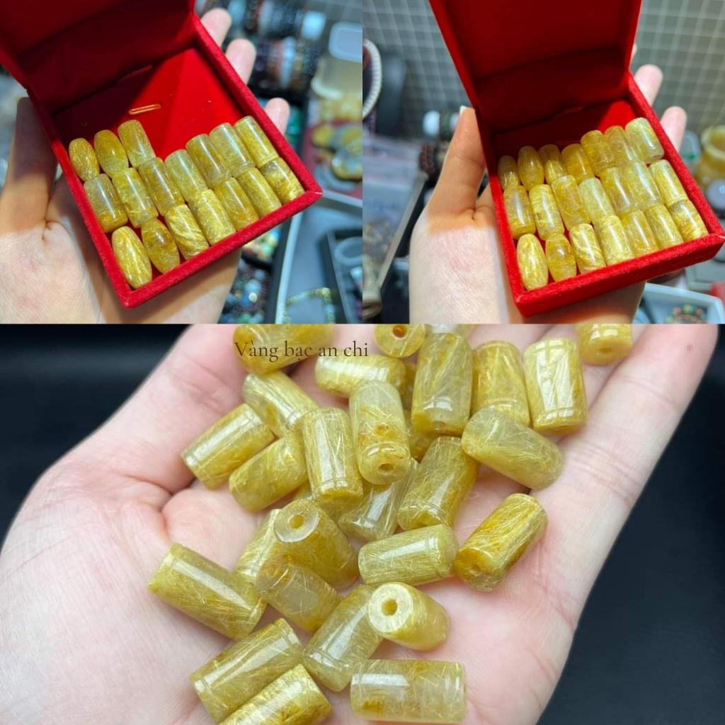 Lu thống tóc vàng mix vòng tay phong thuỷ mệnh thổ / kim, trang sức Anchi jewelry