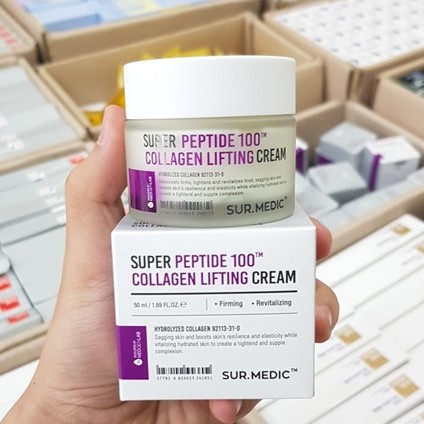 Date 10.2022 Kem Dưỡng Tái Tạo Phục Hồi Da Săn Chắc Sur.Medic+ Super Peptide 100 Collagen Lifting Cream 50ml