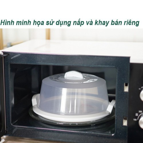 Nắp đậy trong lò vi sóng, nắp nhựa dùng lò vi sóng 23cm có quai cầm, lỗ thoát khí, Thái Lan sx. 5304