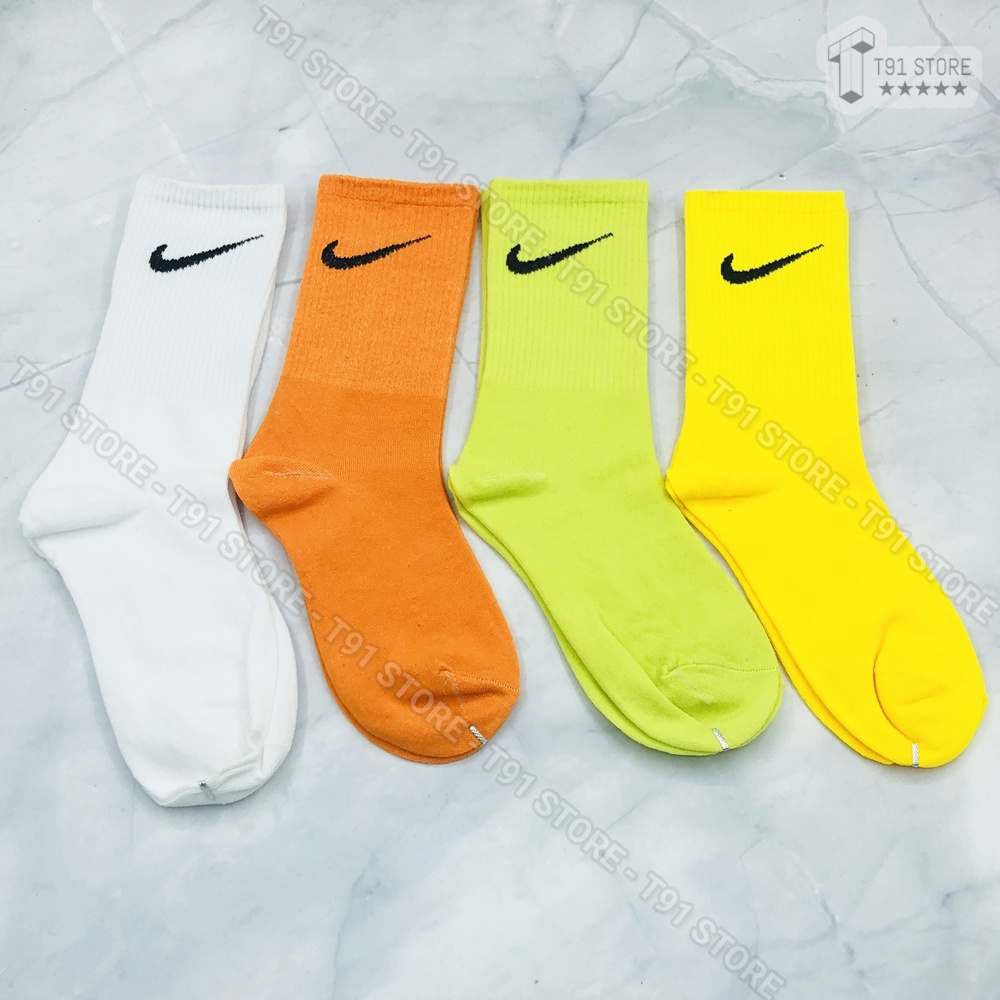 Tất/vớ N.i.k.e thể thao chất liệu cotton thấm hút mồ hôi tốt, nhiều màu sắc - Unisex dùng cho cả nam và nữ