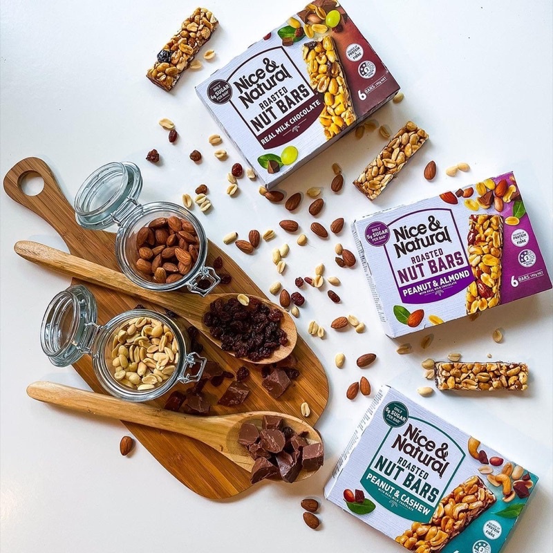 Thanh Ngũ cốc protein giảm cân NICE & NATURAL thay thế bữa ăn 🌰 hộp 6 gói - nhập Úc
