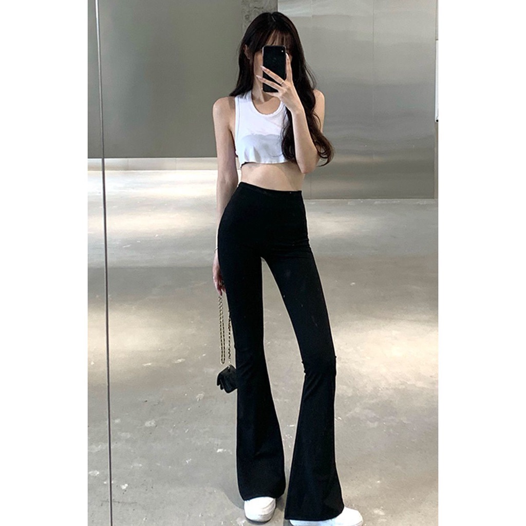 COZOK Quần dài ống rộng lưng cao thời trang