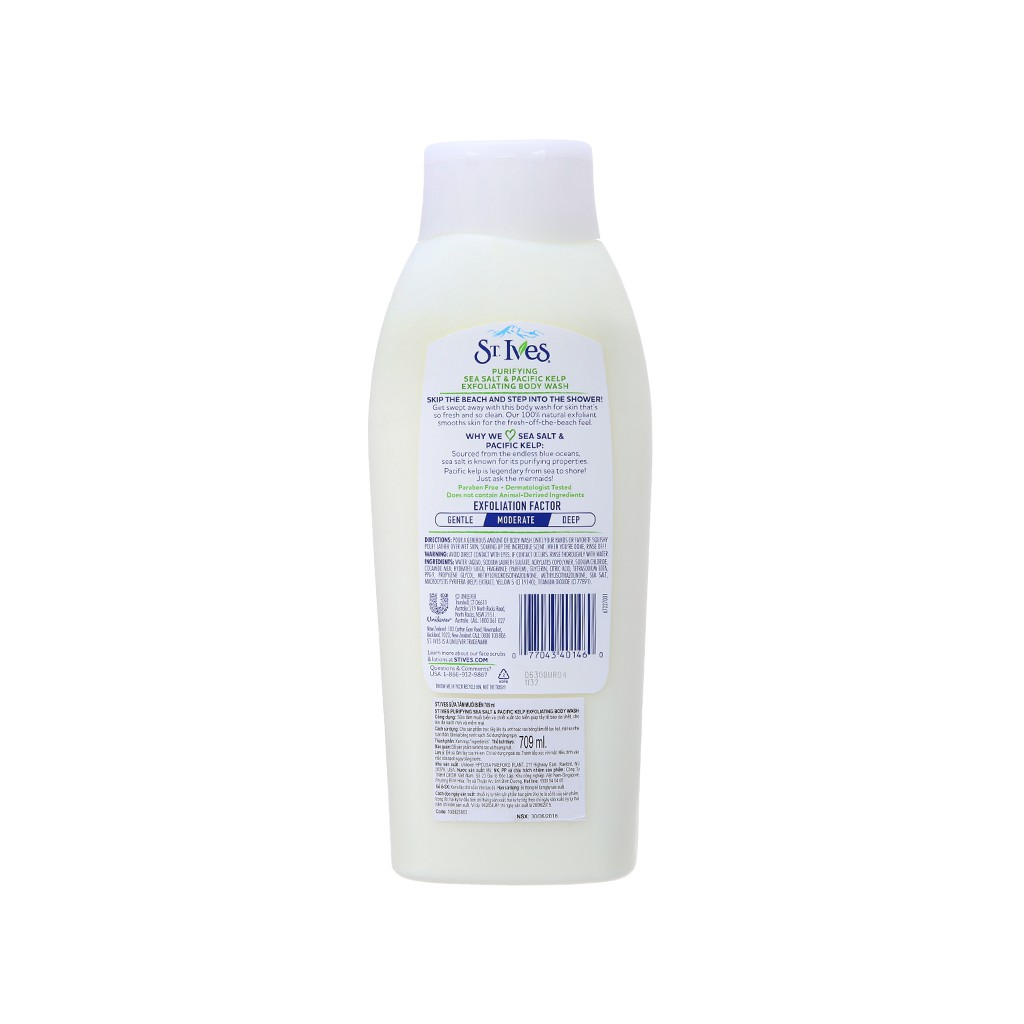 Sữa tắm ST.IVES Purifying muối biển và tảo bẹ 709ml