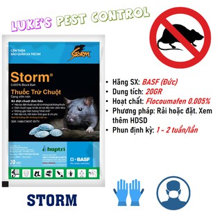 Thuốc Diệt Chuột Storm gói 20 viên chính hãng BASF (CHLB Đức) - Hiệu Quả - An Toàn - Chất Lượng