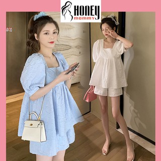 Bộ Bầu Mặc Nhà Đi Chơi Mùa Hè Dáng Baby Doll Xinh Xắn HT4605 Honey Mommy