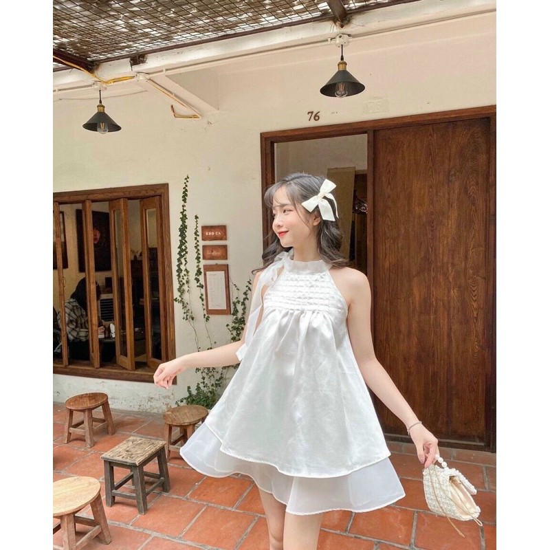 [Mã WAMT1505 giảm 10K đơn 0K] SET ÁO CỔ YẾM CỘT NƠ KÈM CHÂN VÁY (KÈM VIDEO HÌNH THẬT) | BigBuy360 - bigbuy360.vn