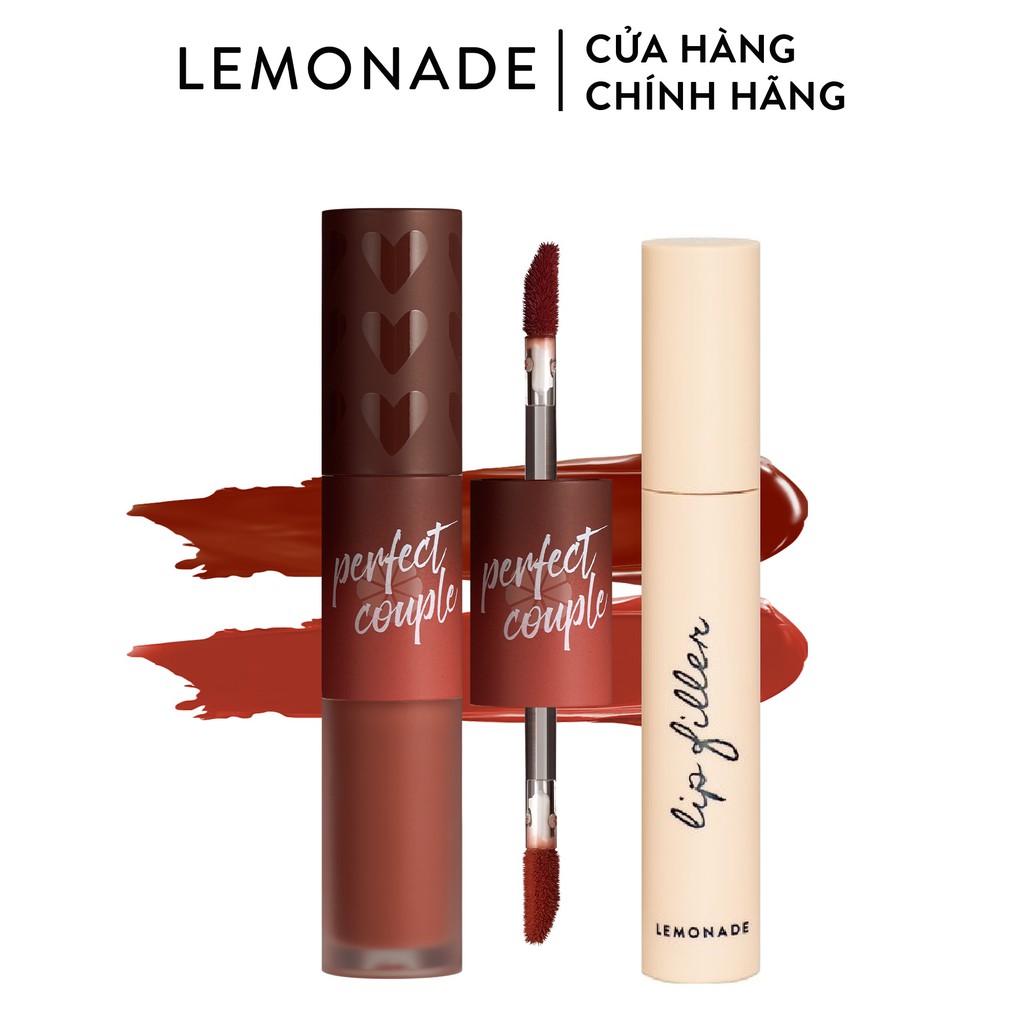 Combo Lemonade Son Perfect Couple Lip Fashionistar 8g và Son lót đầy môi Lip Filler 4.5g