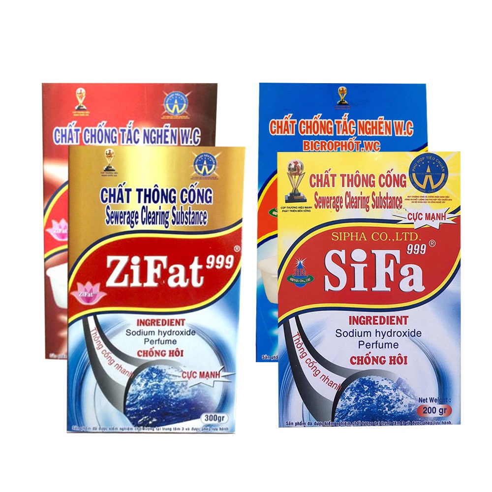 Bột thông tắc bồn cầu, khử mùi bồn cầu, thông ống nước, khử mùi nhà vệ sinh thông cống diệt khuẩn SiFa/Zifat 300g