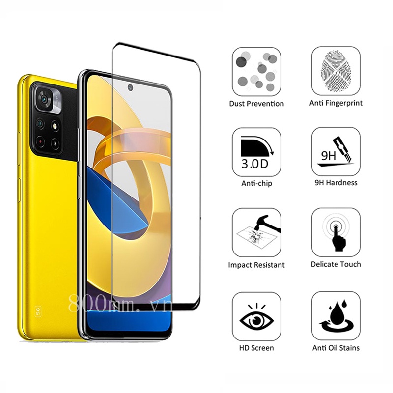 Kính cường lực cho Xiaomi POCO M4 Pro 5G POCO M3 F3 X3 NFC GT BlackShark 4S 4 3 2 Pro Redmi Note 10 Pro Max