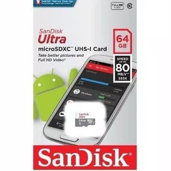Thẻ Nhớ Sandisk 64gb 80mb / S Micro Sd Class 10 Ultra 100 | BigBuy360 - bigbuy360.vn