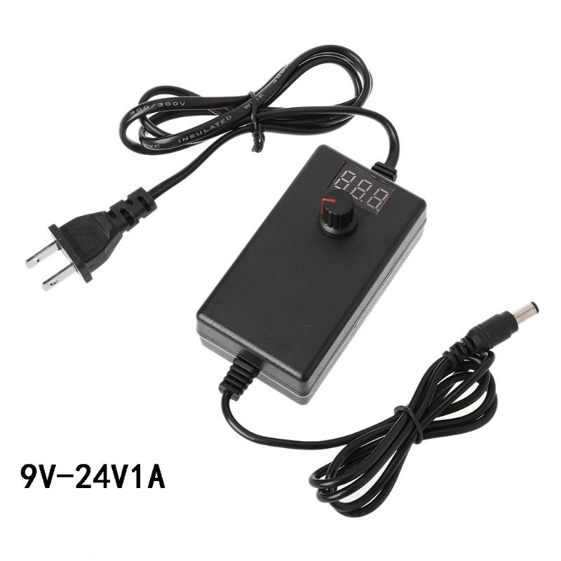 Adjustable DC 3V-12V 2A Power Supply Adapter DC 9V-24V 1A With Voltage Display