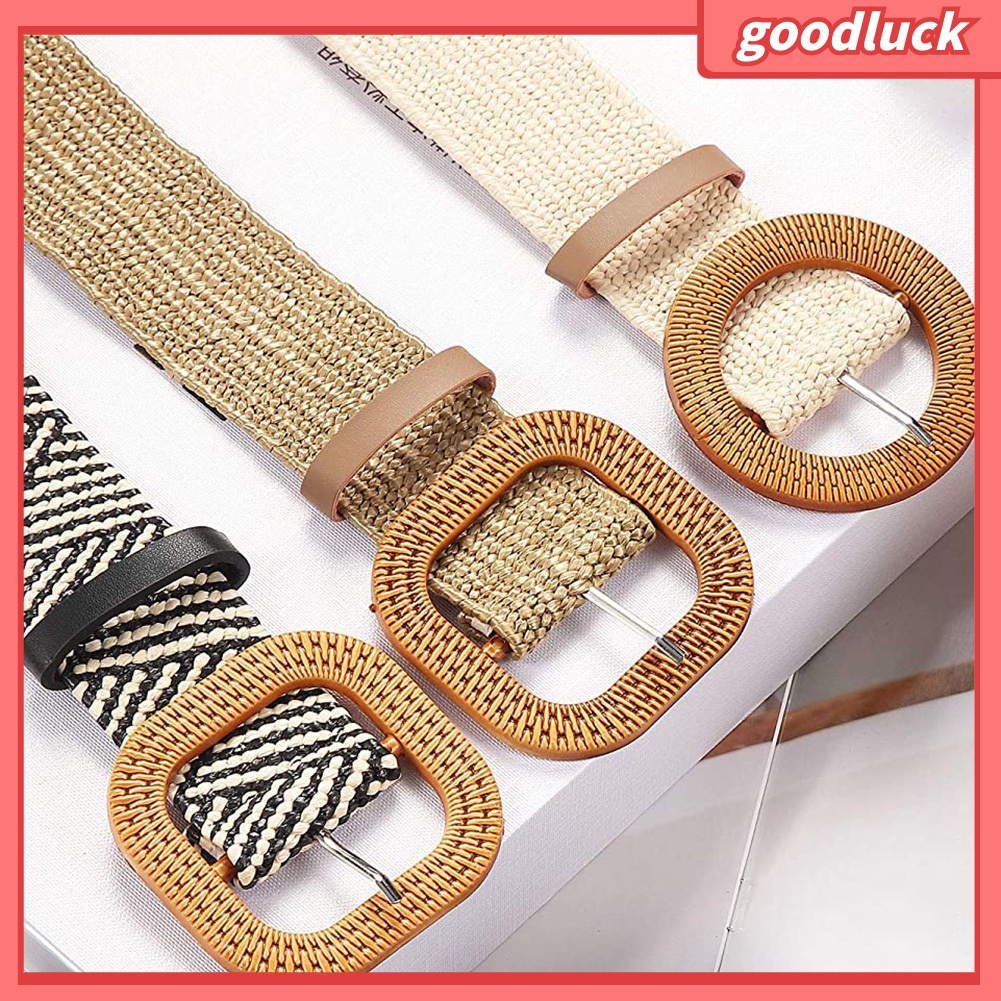 Thắt lưng dây bện bản lớn màu trơn phong cách vintage cho nữ