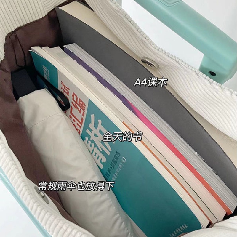 Túi Tote Đeo Vai Vải Nhung Cỡ Lớn Kiểu Retro Nhật Bản Thời Trang Cho Học Sinh