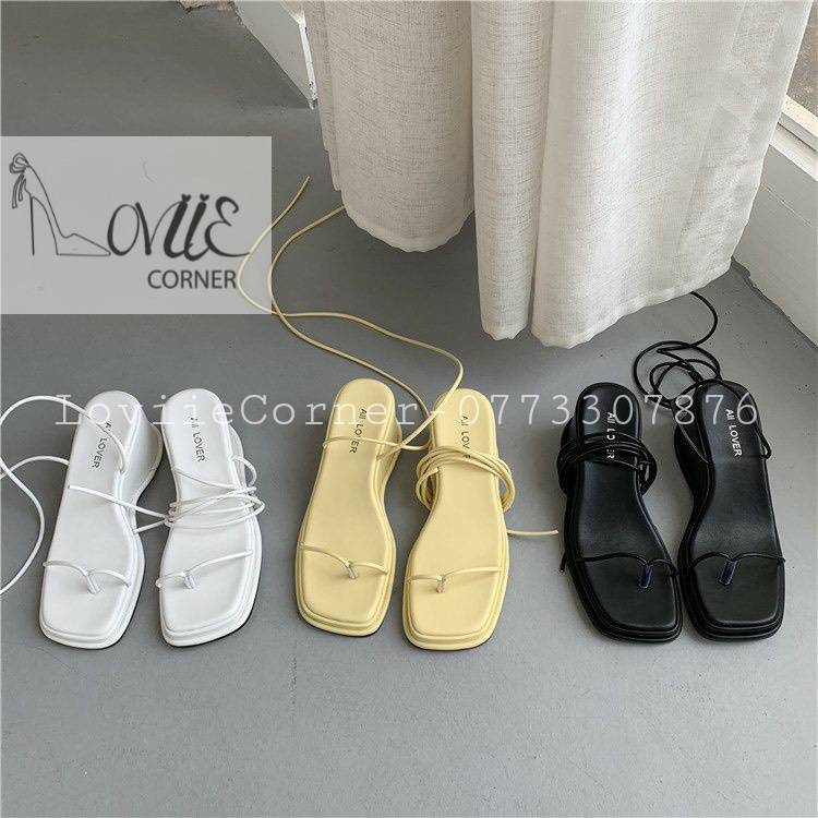 SANDAL NỮ LOVIIECORNER - GIÀY THỜI TRANG QUAI NGANG MẢNH XỎ NGÓN - GIÀY BÁNH MÌ ĐẾ BẰNG S211208