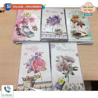 Sỉ 10 thiệp quà hình hoa nổi đẹp sang