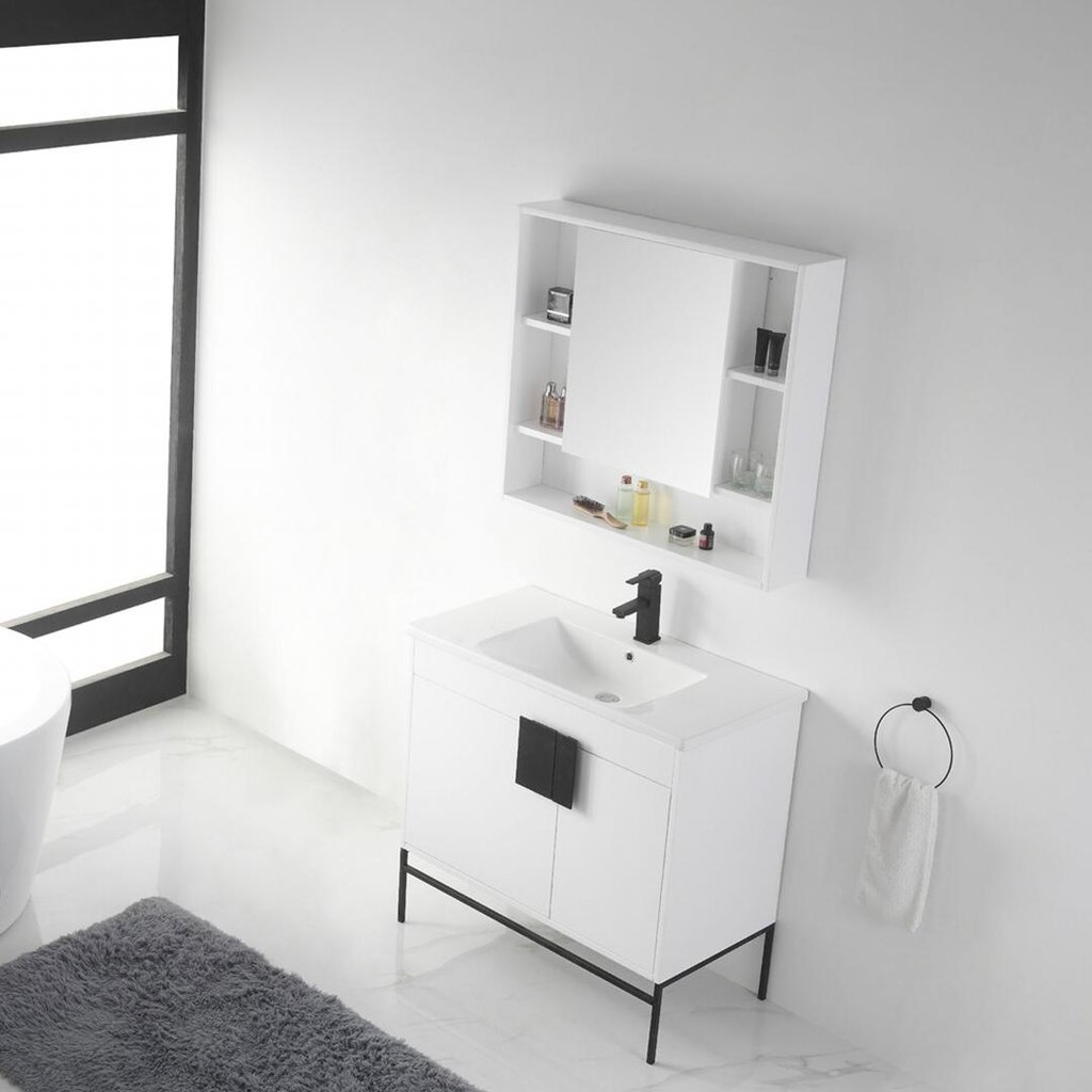 Kệ khăn tắm, mỹ phẩm gỗ hiện đại SMLIFE Candice | BigBuy360 - bigbuy360.vn