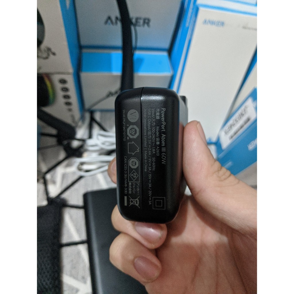 Pin dự phòng Anker 26800mAh PD 45W A1376 &amp; Sạc ATOM III 60W A2613: Combo ANKER B1376 xách tay USA 99% cho iPhone Macbook