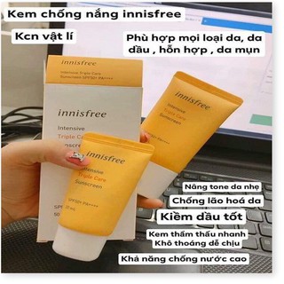 [Mã giảm giá mỹ phẩm chính hãng] KEM CHỐNG NẮNG INNISFREE PERFECT UV PROTECTION CREAM TRIPLE Shield SPF50+ PA+++