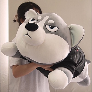 Gấu bông Thú Nhồi Bông Chó husky Chó ngáo đáng yêu xám Siêu to khổng lồ co dãn 4 chiều mềm mượt siêu đáng yêu MLT12