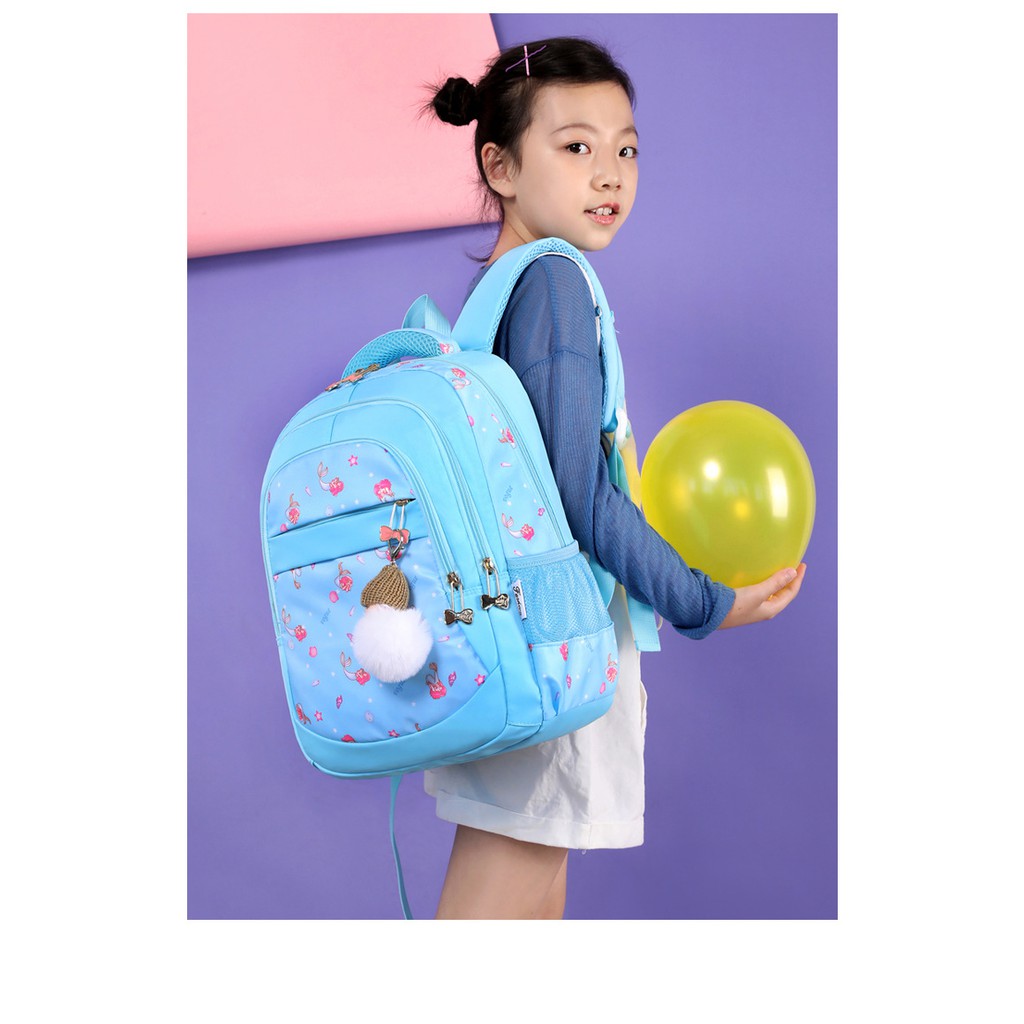Balo đi học bé gái siêu nhẹ không tặng kèm móc khóa