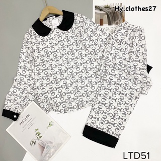 BỘ LỤA CỔ SEN TAY DÀI mango có size / pyjama mặc nhà