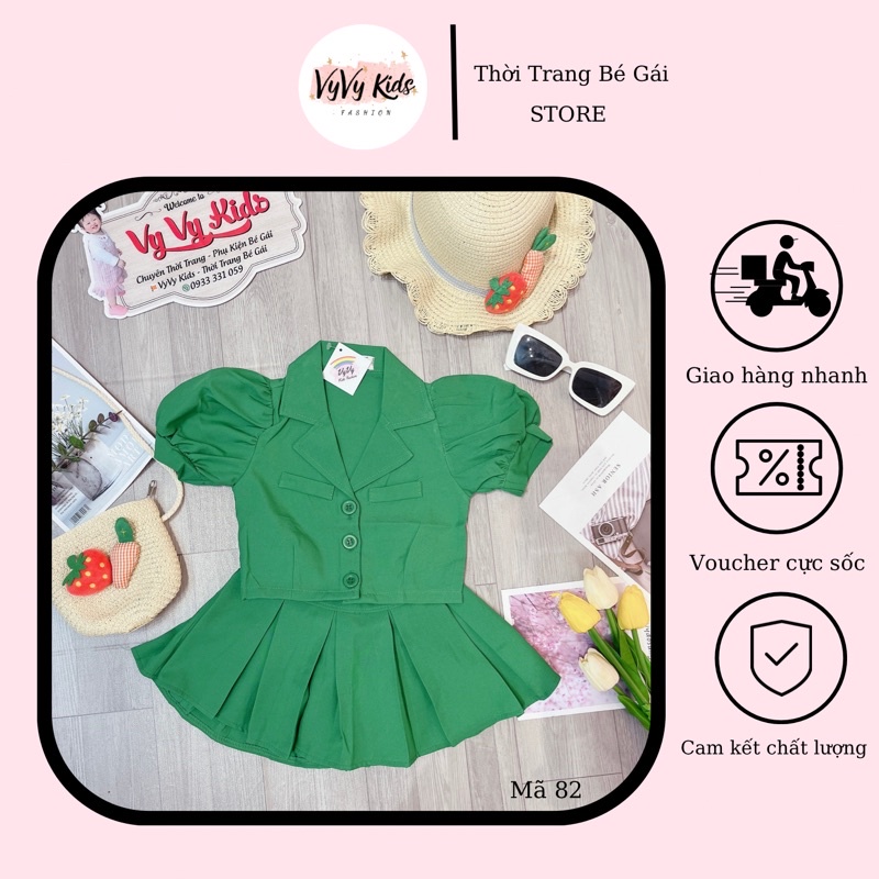 ⚡𝑭𝑹𝑬𝑬 𝑺𝑯𝑰𝑷⚡ Set bé gái, đồ bé gái, set vest bé gái chân váy thời trang VyVy Kids Fashion