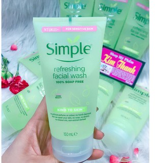 Sữa Rửa Mặt Simple Gel Kind To Skin Refreshing Facial Wash Gel 150ml