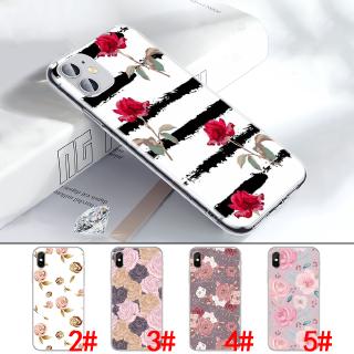 Ốp điện thoại TPU mềm trong suốt hình hoa hồng vàng cho iPhone XS Max XR X 11 Pro 7 8 6 6S Plus 124U