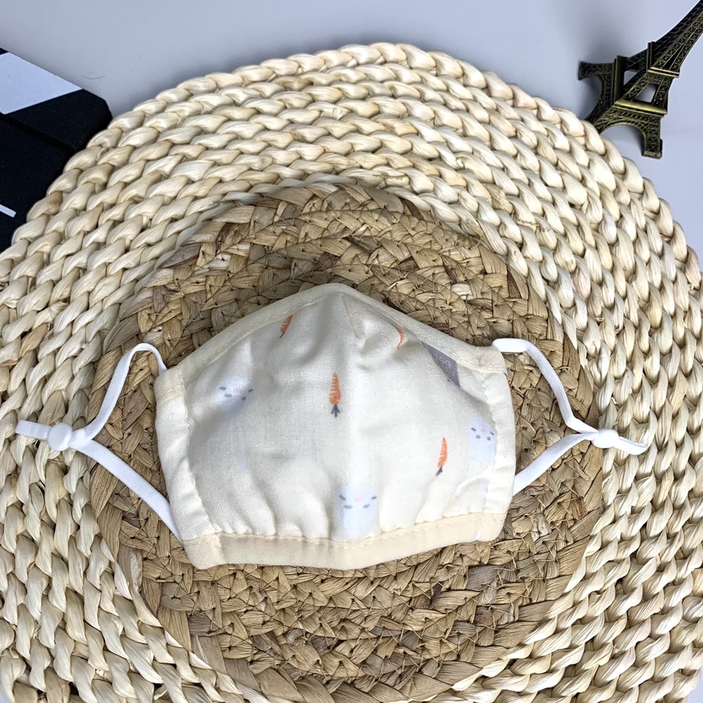 Khẩu trang cho bé, khẩu trang vải xô 4 lớp cao cấp túi díp hàng xuất Nhật