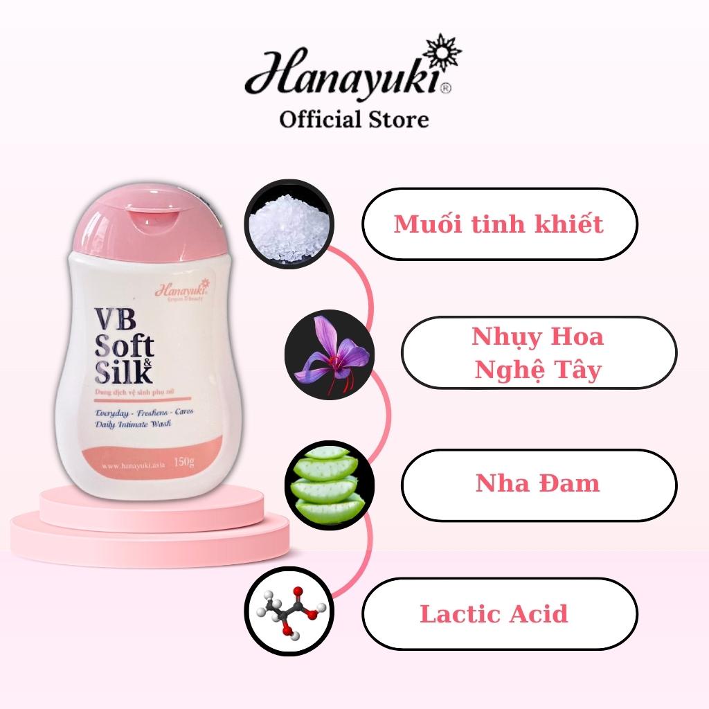 Dung Dịch Vệ Sinh Phụ Nữ VB Soft Silk Chính Hãng – Hana Soft Silk Hanayuki Chính Hãng Giúp Khử Mùi Vùng Kín 150g VS02