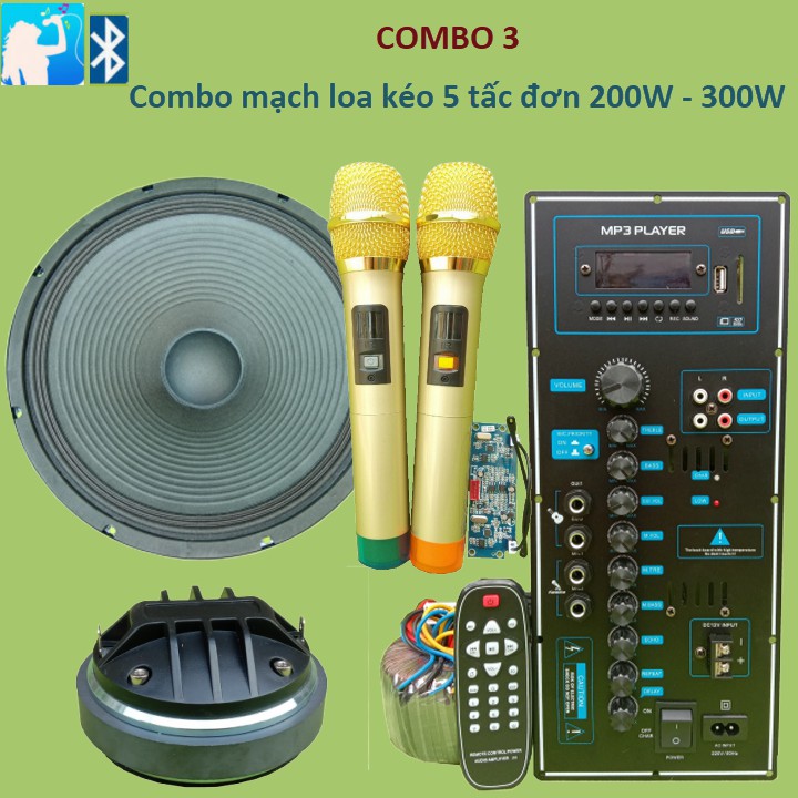 Combo mạch loa kéo 5 tấc đơn treble 450 200W - 300W