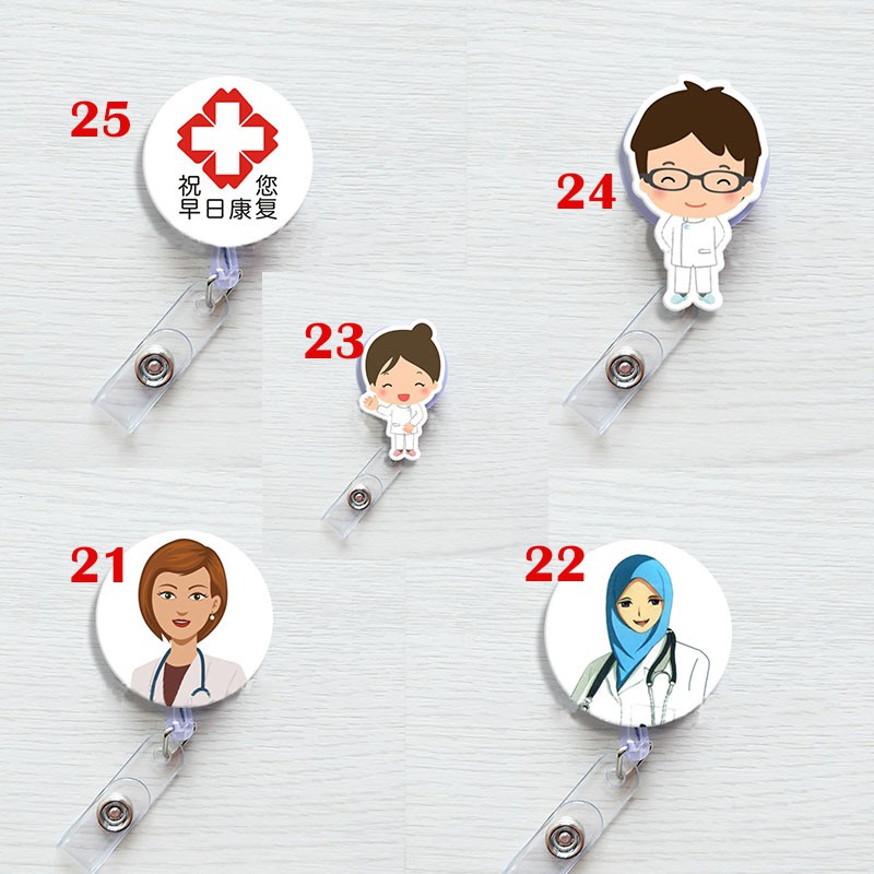 Khóa gắn thẻ tên/huy hiệu hình bác sĩ / y tá độc đáo
