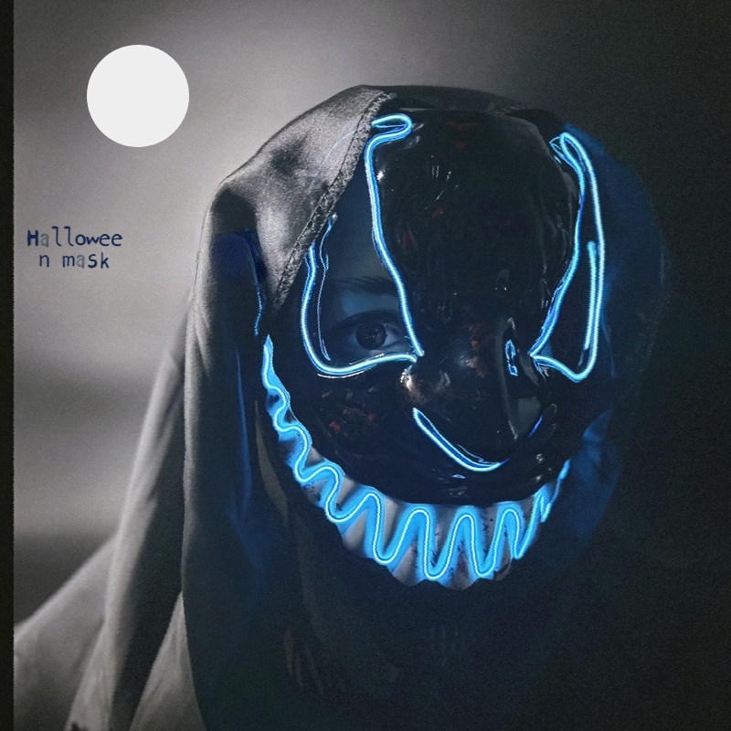 Mặt Nạ Hóa Trang Halloween Kinh Dị Có Đèn LED